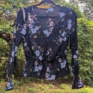 H&M Divided Floral Blouse Size 2